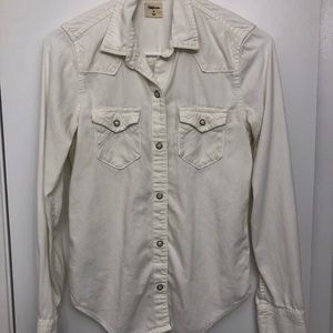 Gap Chalk White Western Denim Shirt XS